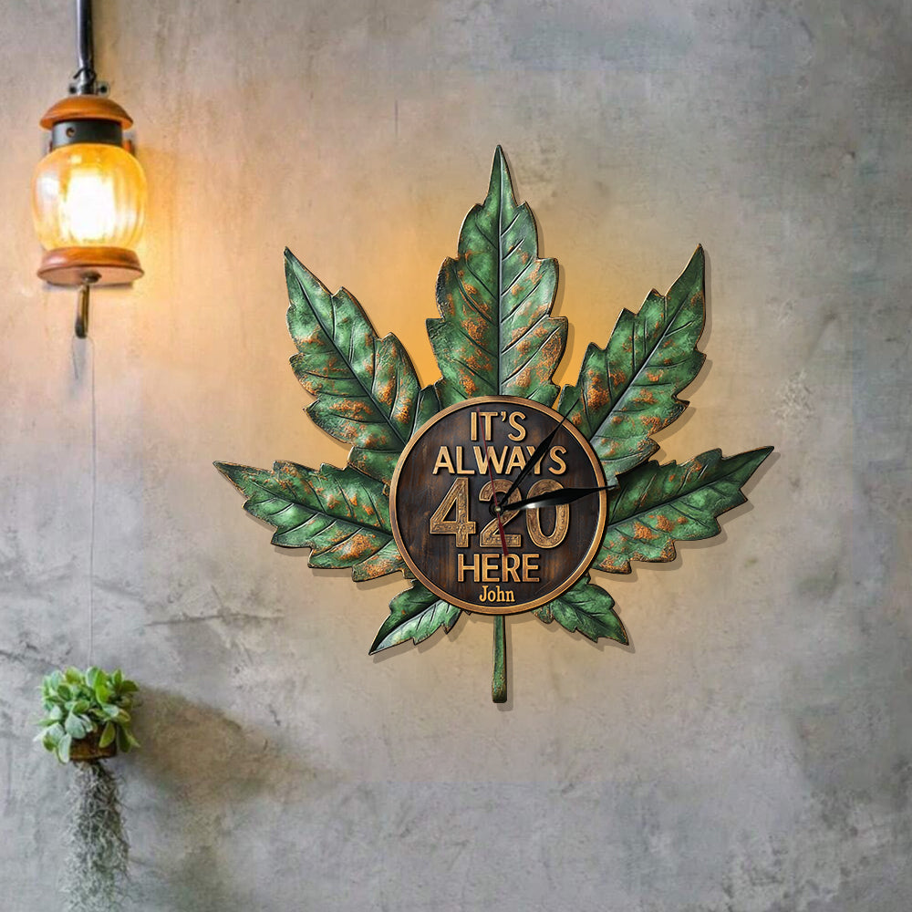 It's Always 4:20 Here - Personalized Weed LED Light Wall Clock