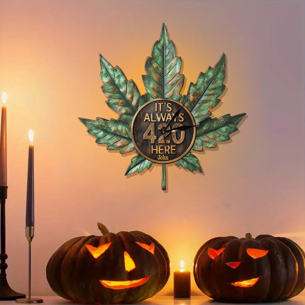 It's Always 4:20 Here - Personalized Weed LED Light Wall Clock