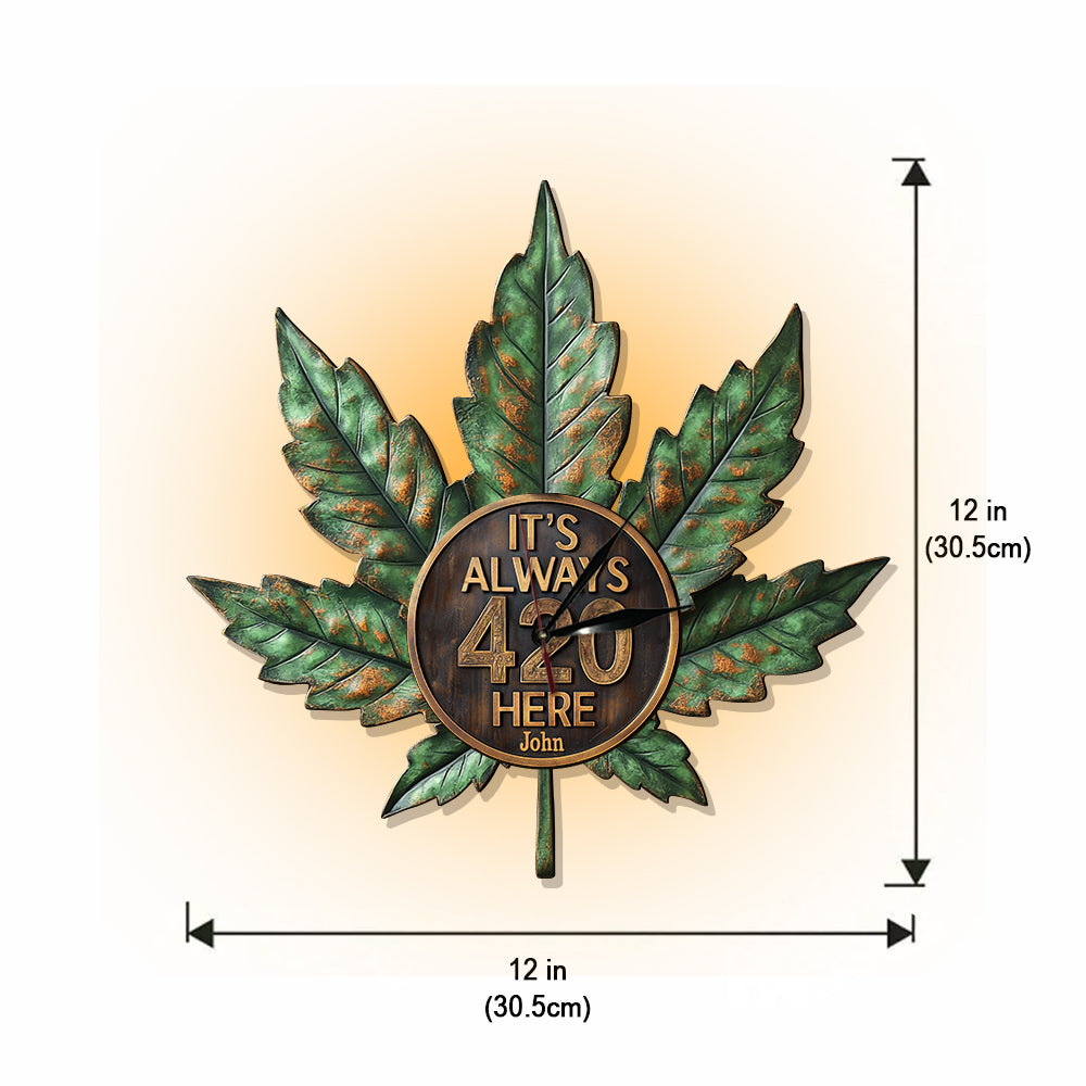 It's Always 4:20 Here - Personalized Weed LED Light Wall Clock