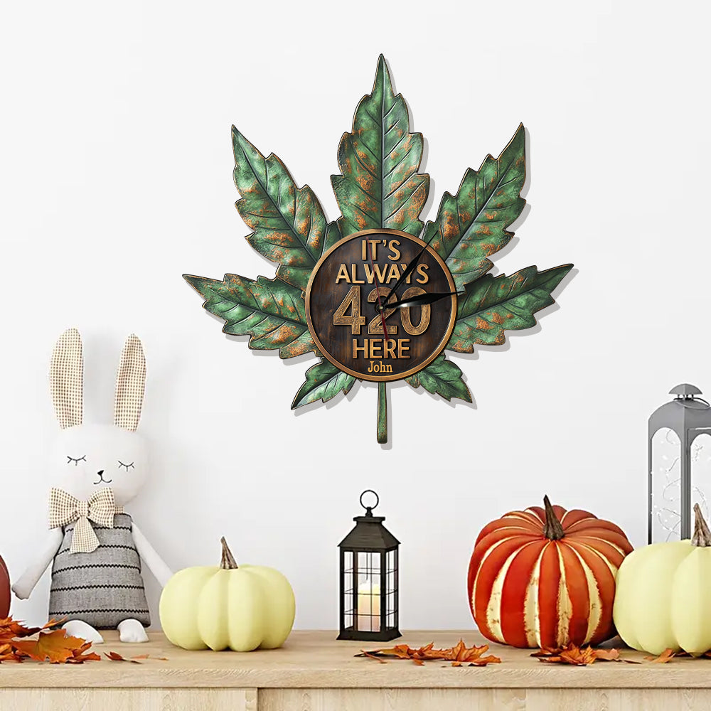 It's Always 4:20 Here - Personalized Weed LED Light Wall Clock