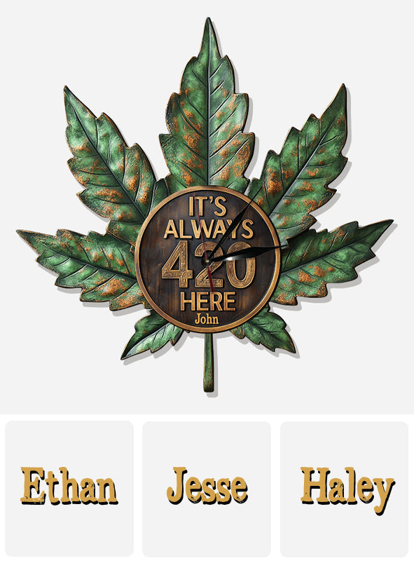 It's Always 4:20 Here - Personalized Weed LED Light Wall Clock