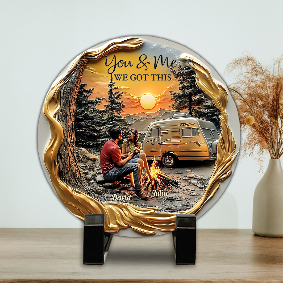 You & Me We Got This - Personalized Camping Round Shaped Stone