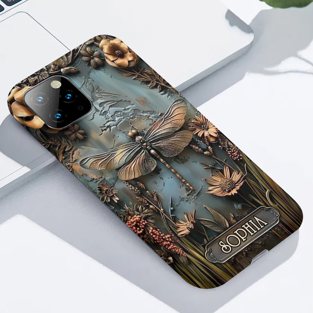Wunderschöne Libelle, Schmetterling, Kolibri – personalisierte Handyhülle mit Gartenmotiven und Vollbilddruck