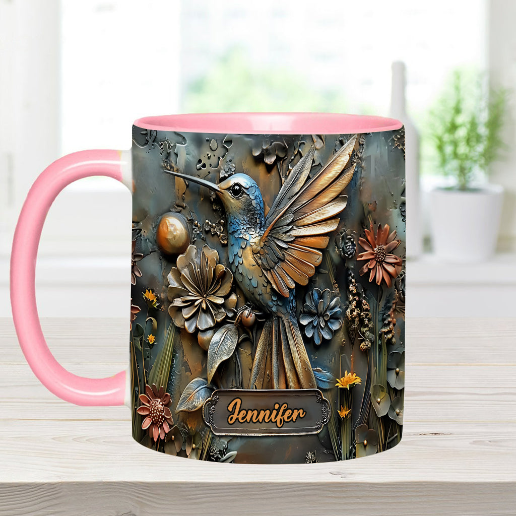 Stunning Hummingbird - Personalized Hummingbird Accent Mug