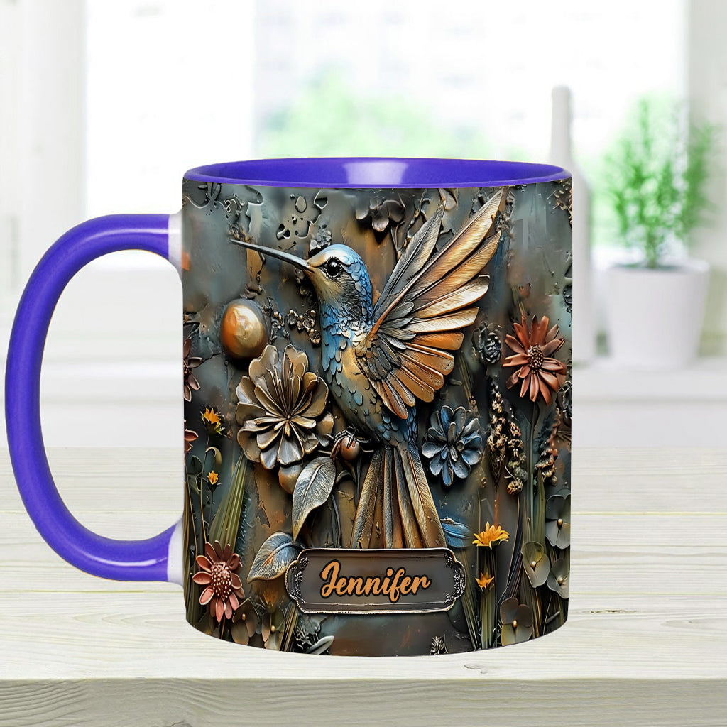 Stunning Hummingbird - Personalized Hummingbird Accent Mug