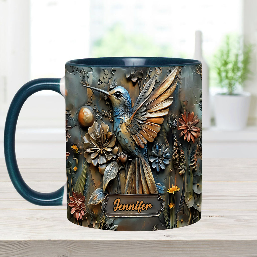Stunning Hummingbird - Personalized Hummingbird Accent Mug