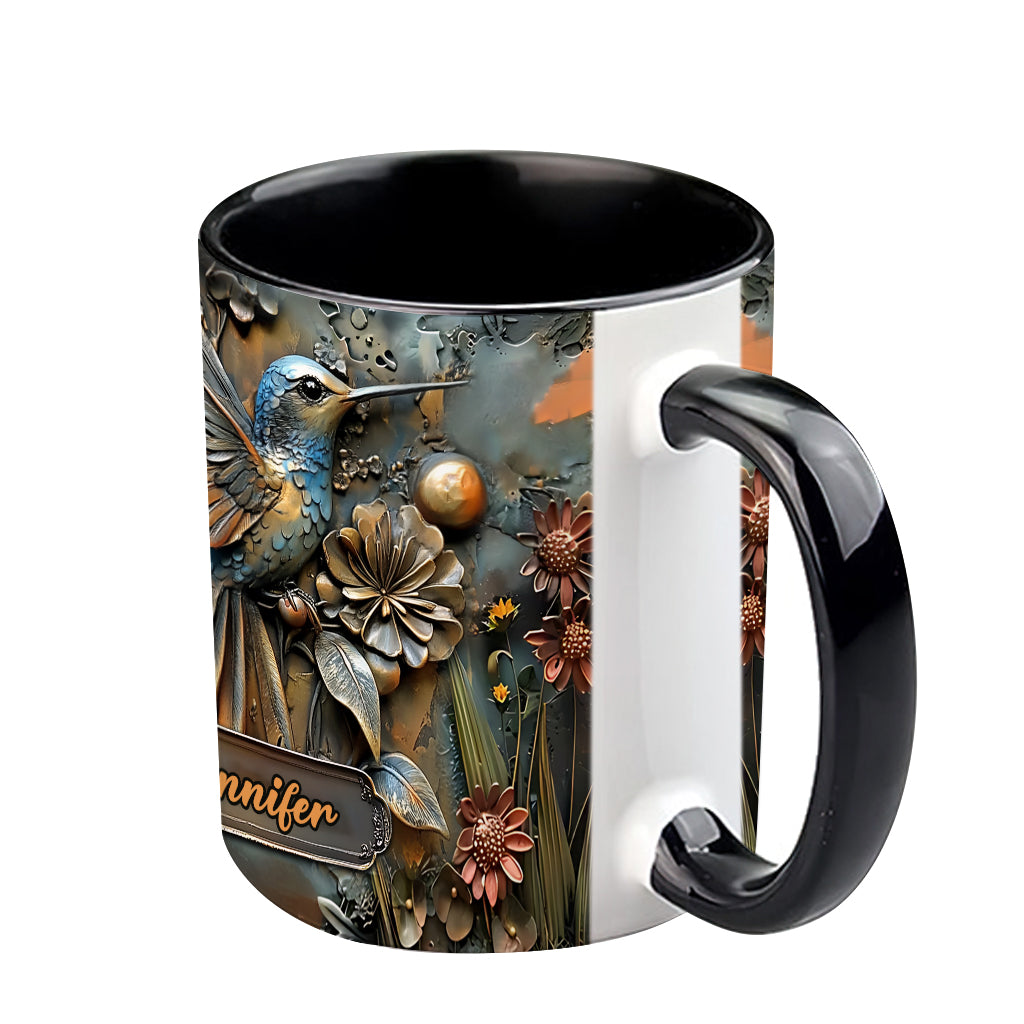 Stunning Hummingbird - Personalized Hummingbird Accent Mug