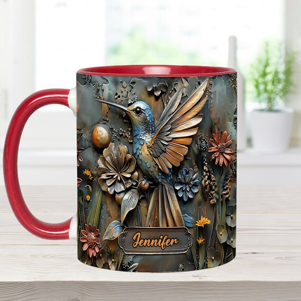 Stunning Hummingbird - Personalized Hummingbird Accent Mug