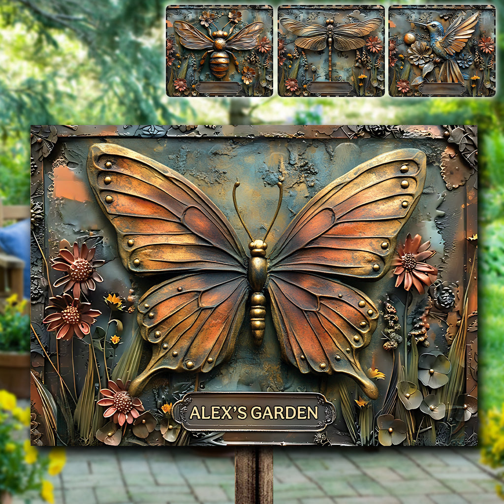 The Little Garden - Personalized Gardening Rectangle Metal Sign