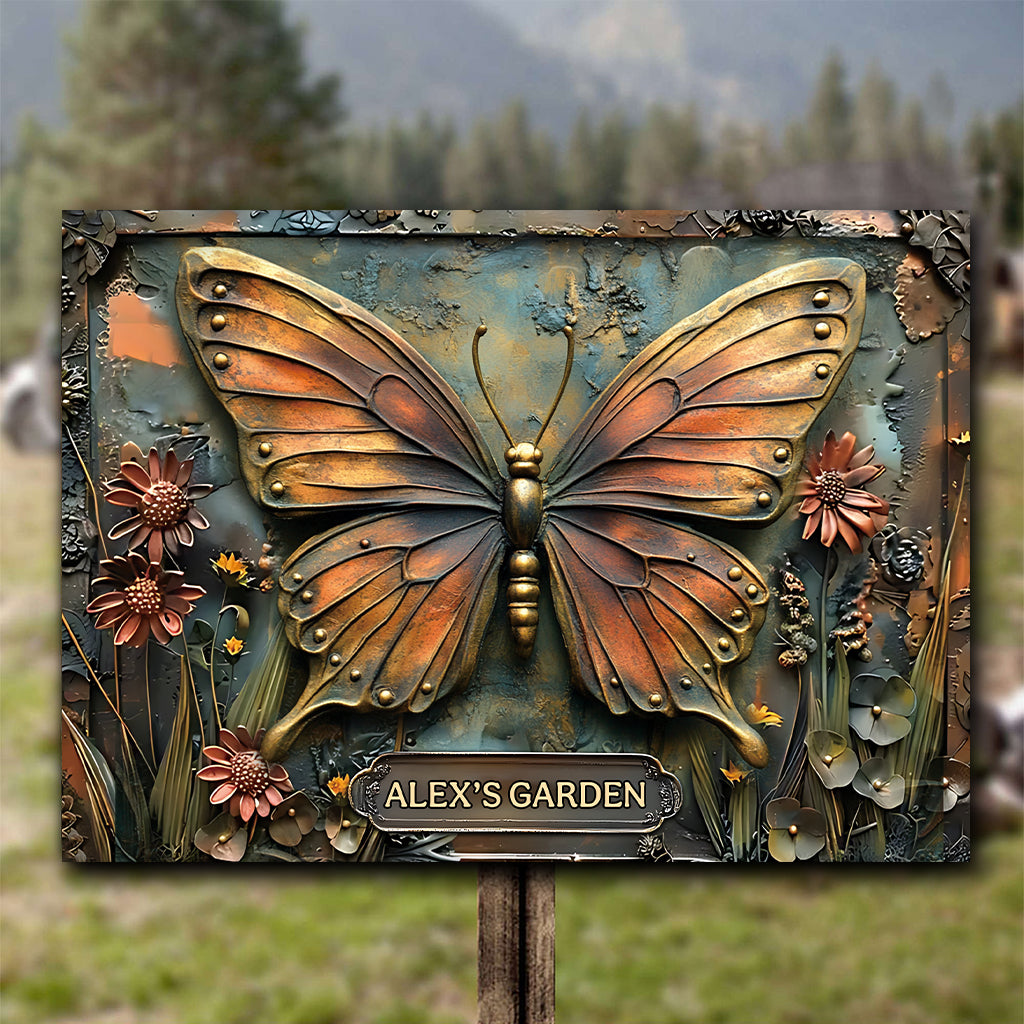 The Little Garden - Personalized Gardening Rectangle Metal Sign