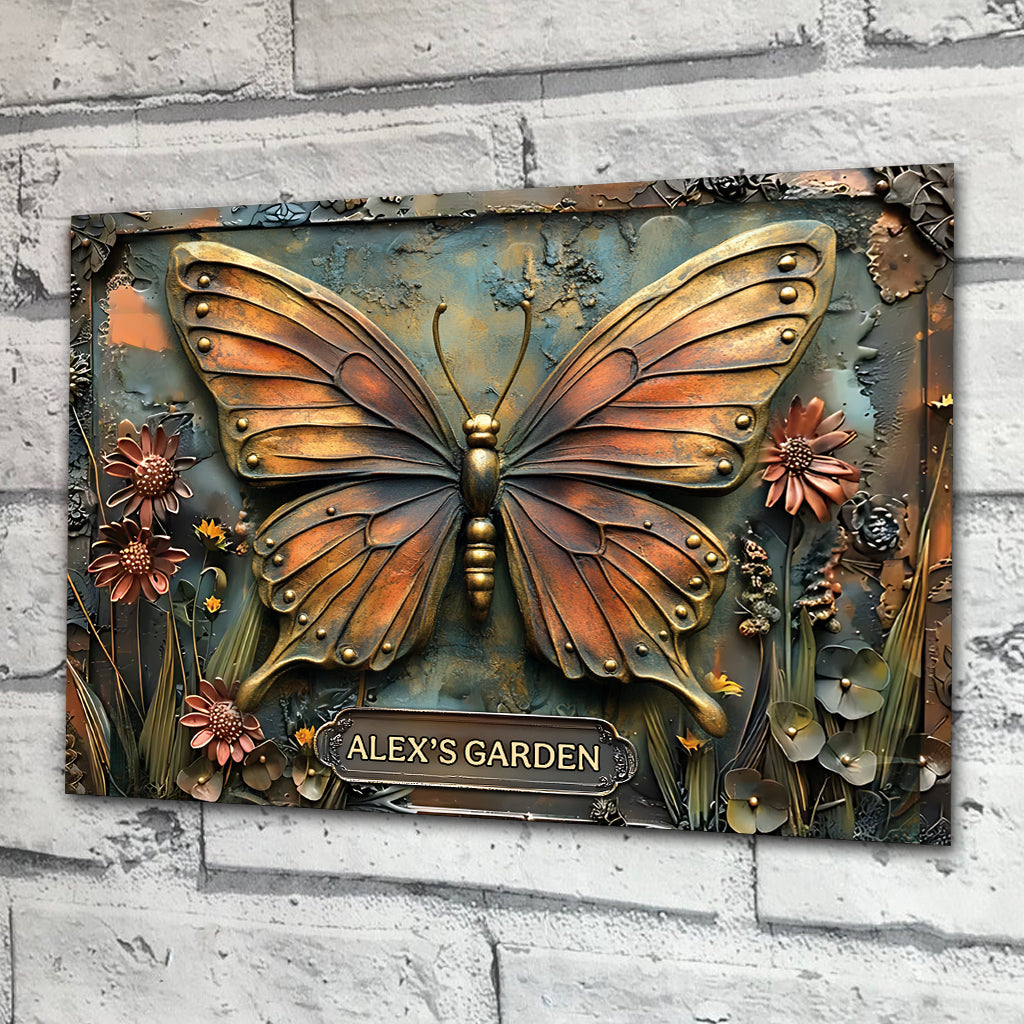 The Little Garden - Personalized Gardening Rectangle Metal Sign