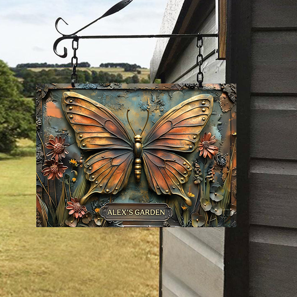 The Little Garden - Personalized Gardening Rectangle Metal Sign