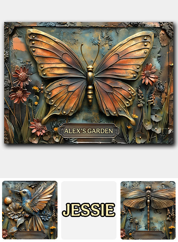 The Little Garden - Personalized Gardening Rectangle Metal Sign