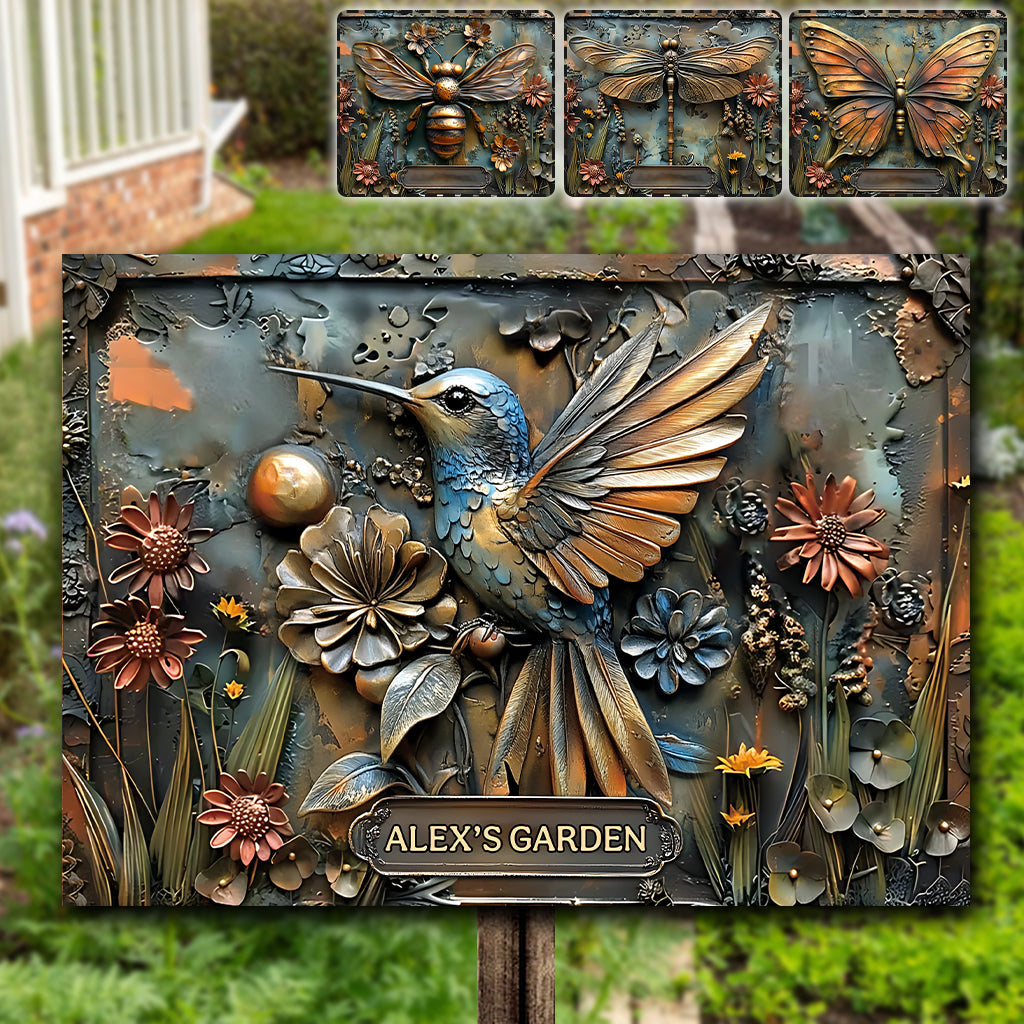 Der kleine Garten – Personalisiertes rechteckiges Metallschild für Gartenliebhaber