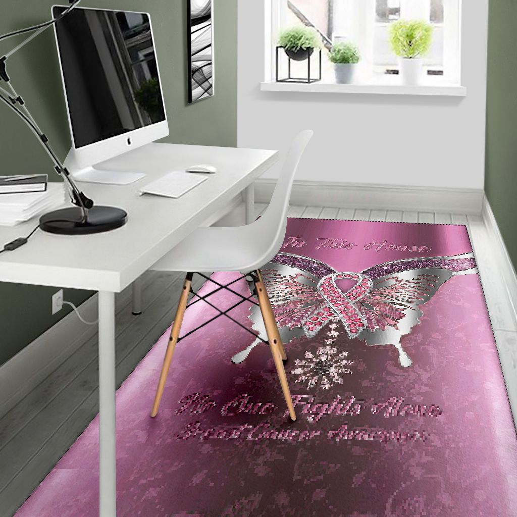 In diesem Haus kämpft niemand allein – Teppich zur Sensibilisierung für Brustkrebs 0622