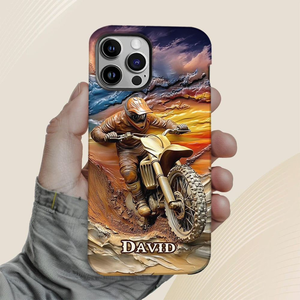 Born To Ride – Personalisierte Handyhülle mit Dirtbike-Motiv und Volldruck