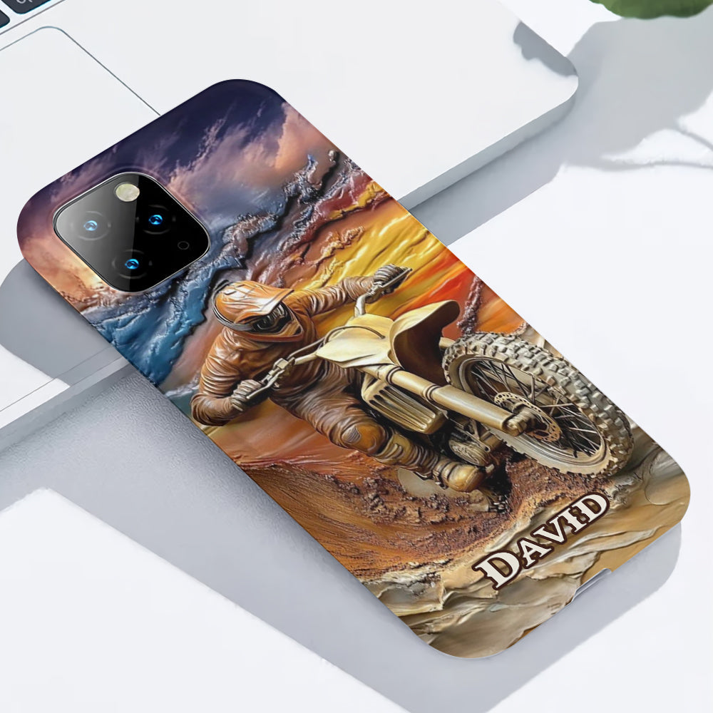 Born To Ride – Personalisierte Handyhülle mit Dirtbike-Motiv und Volldruck