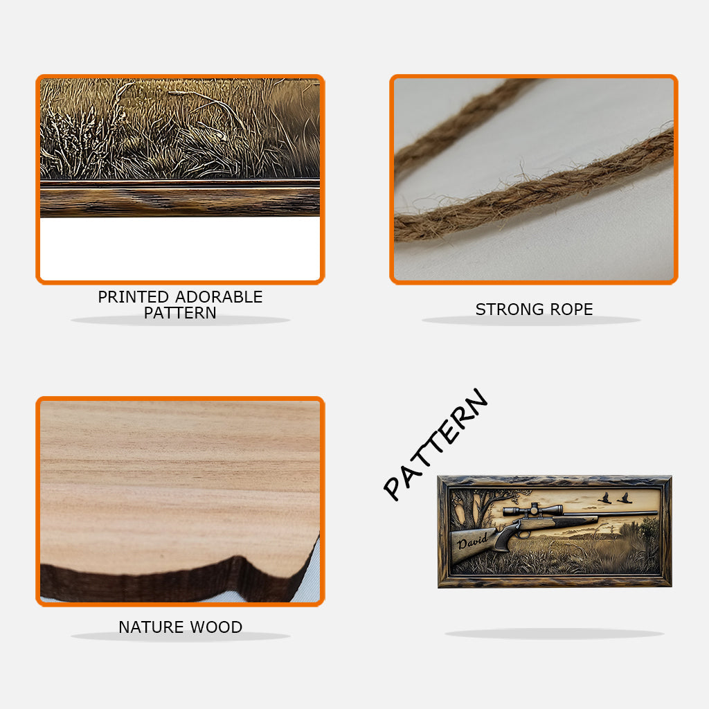 Hunting Rifle - Personalized Hunting Custom Shaped Wood Sign