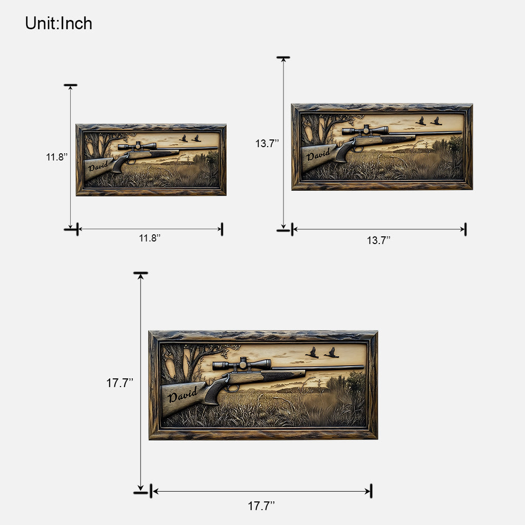Hunting Rifle - Personalized Hunting Custom Shaped Wood Sign