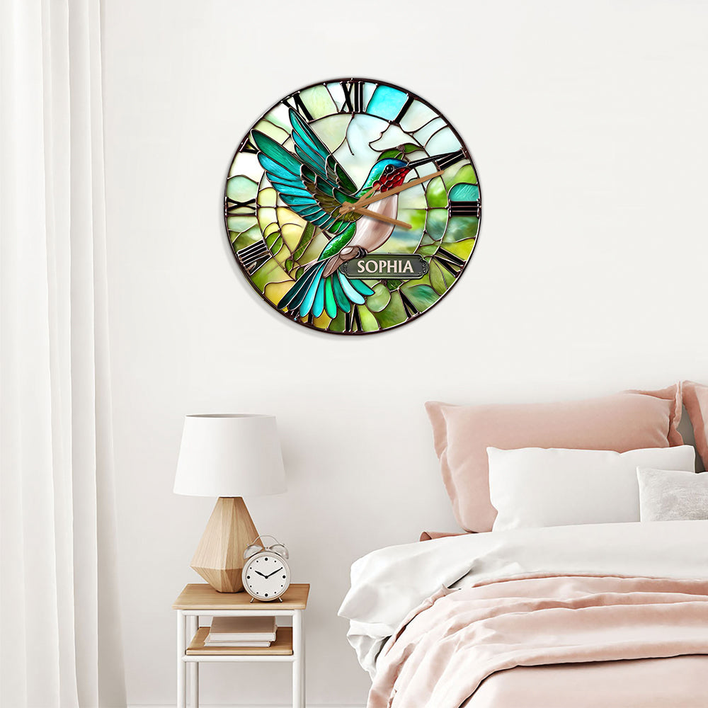 Atemberaubender Kolibri – Personalisierte Kolibri-Wanduhr