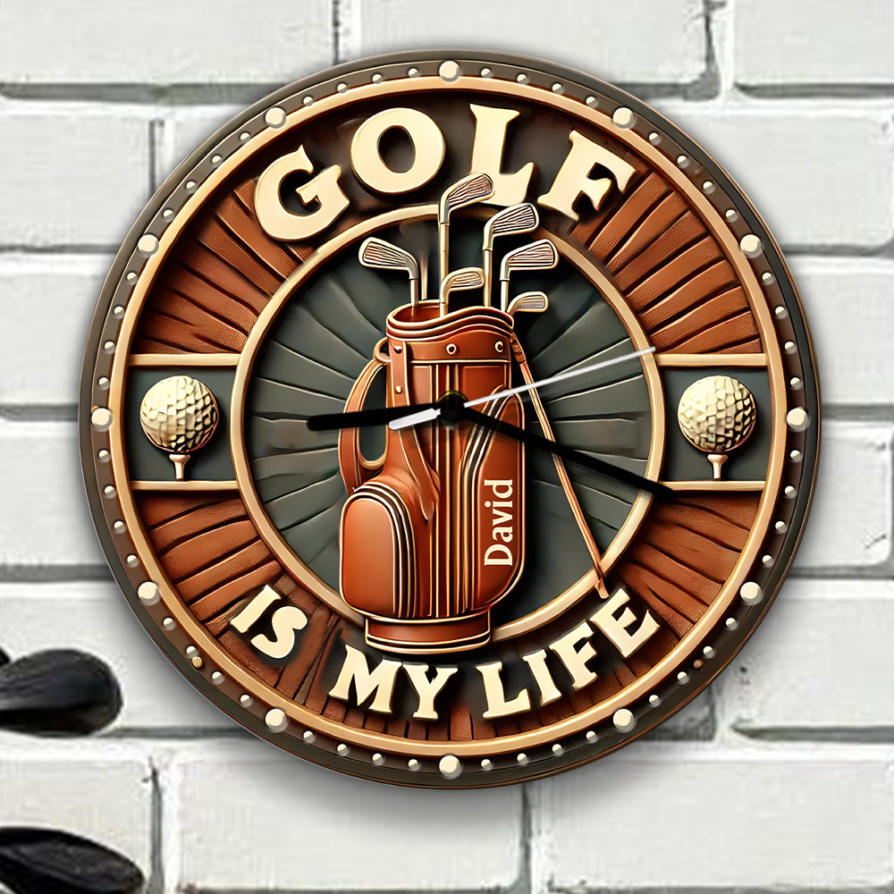 Golf ist mein Leben – personalisierte Golf-Wanduhr