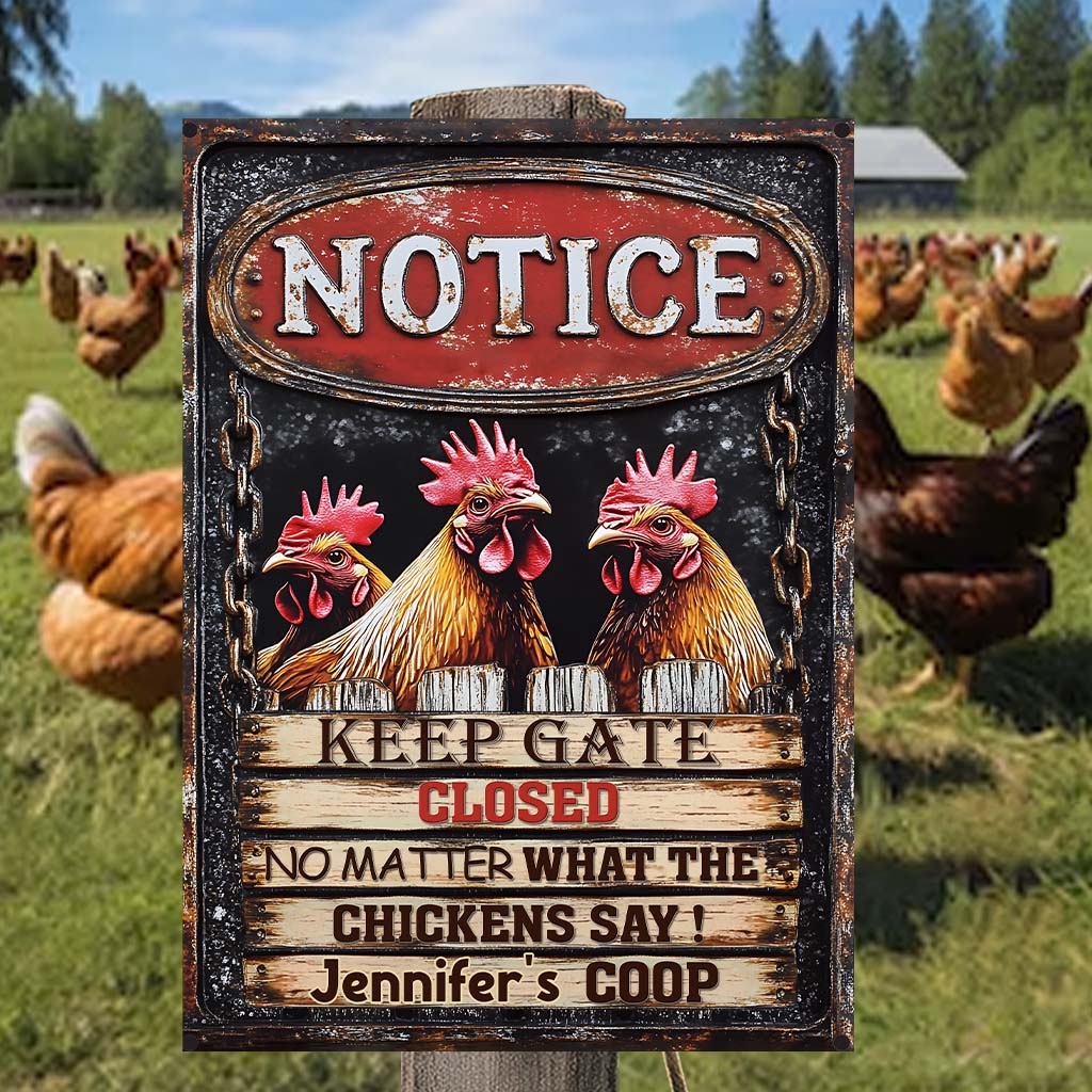 Welcome To My Coop - Personalized Chicken Rectangle Metal Sign