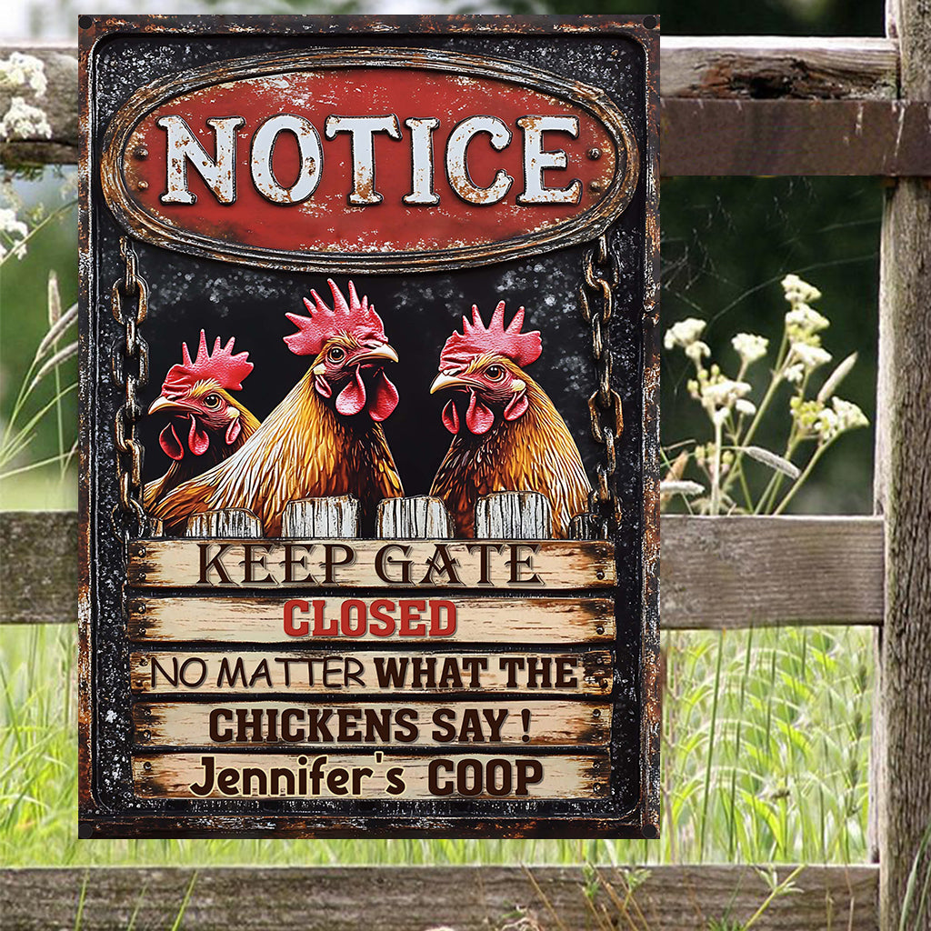 Welcome To My Coop - Personalized Chicken Rectangle Metal Sign