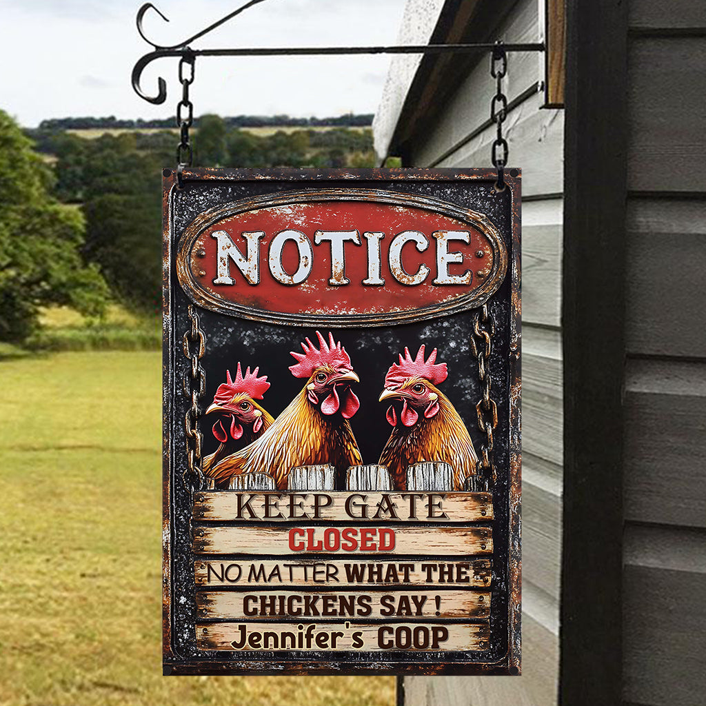 Welcome To My Coop - Personalized Chicken Rectangle Metal Sign