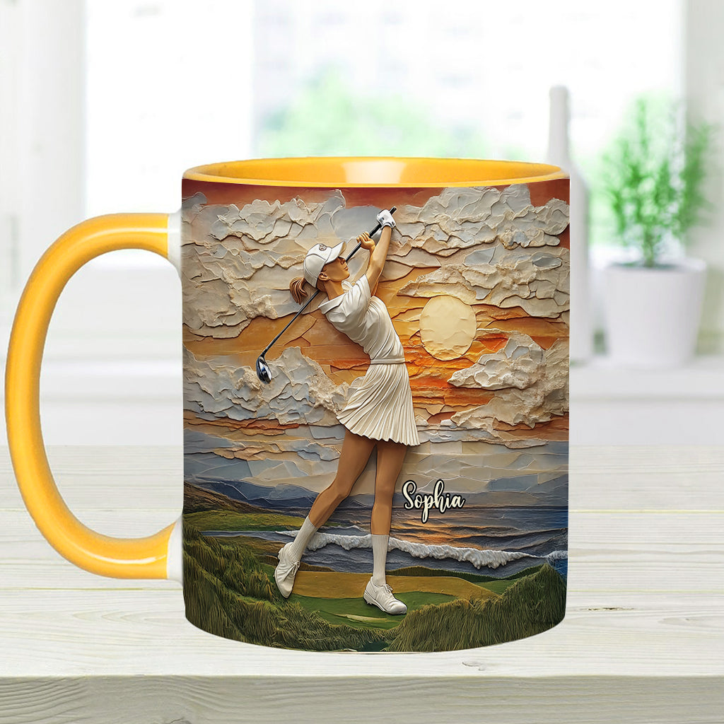 Golf Is My Life - Personalized Golf Accent Mug