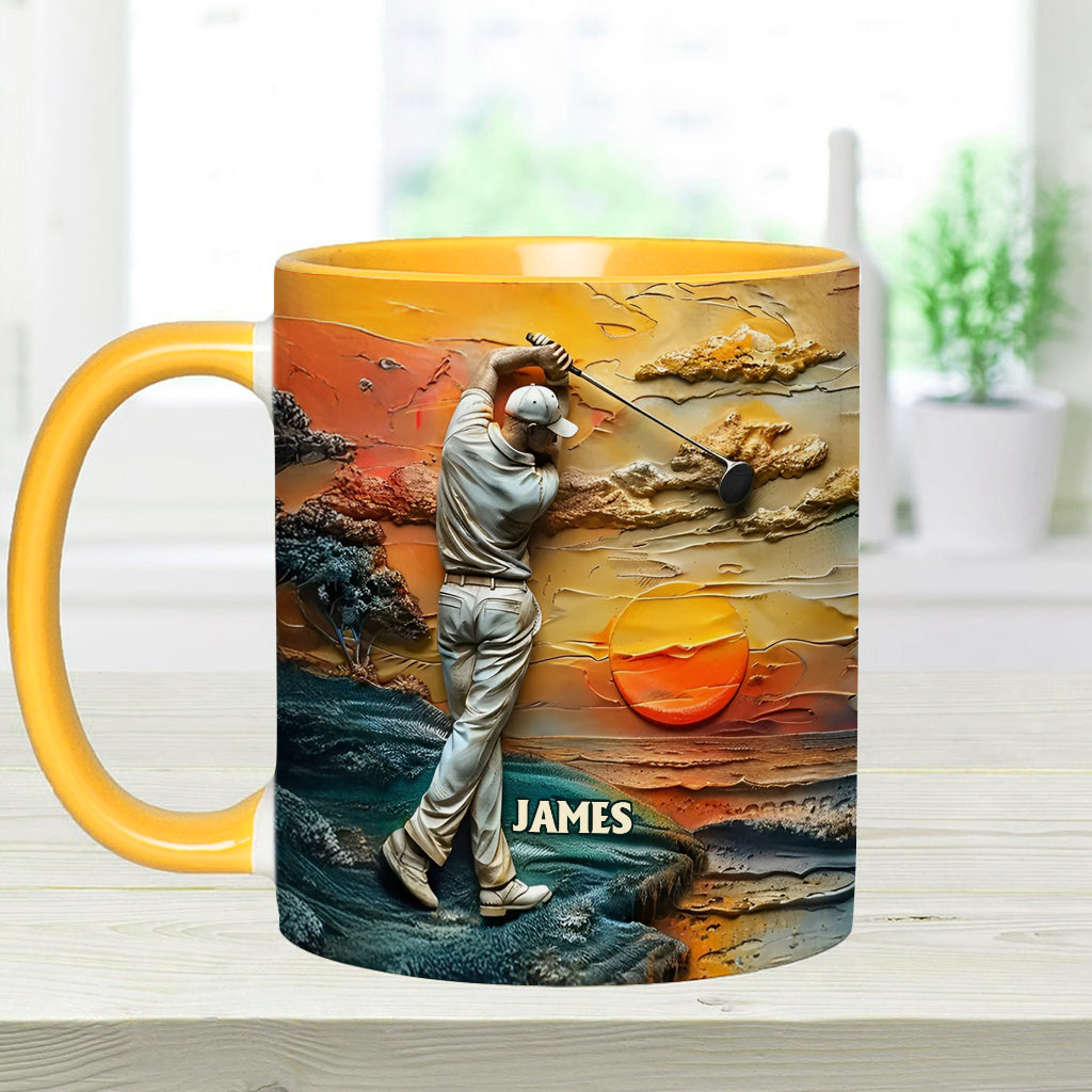 Golf Is My Life - Personalized Golf Accent Mug