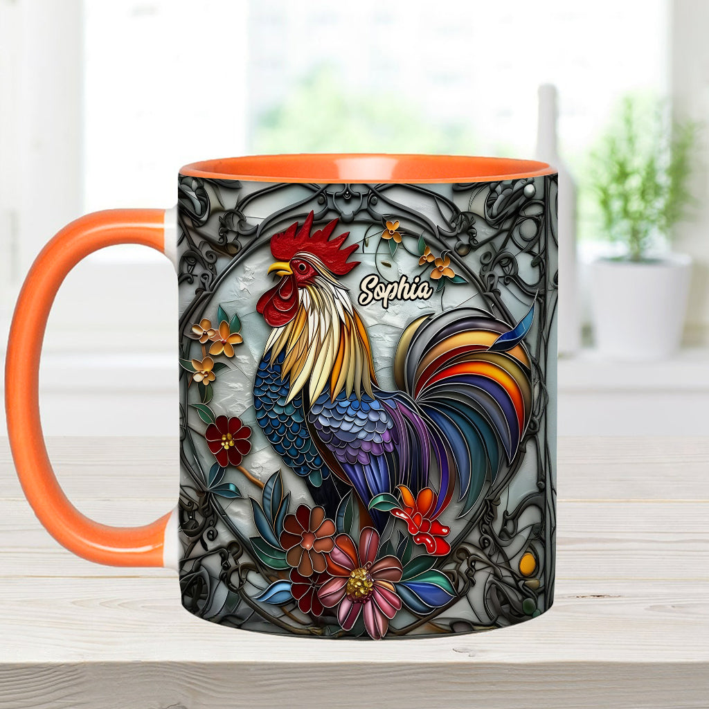 Cooler Hahn – Personalisierte Tasse mit Hühnermotiv