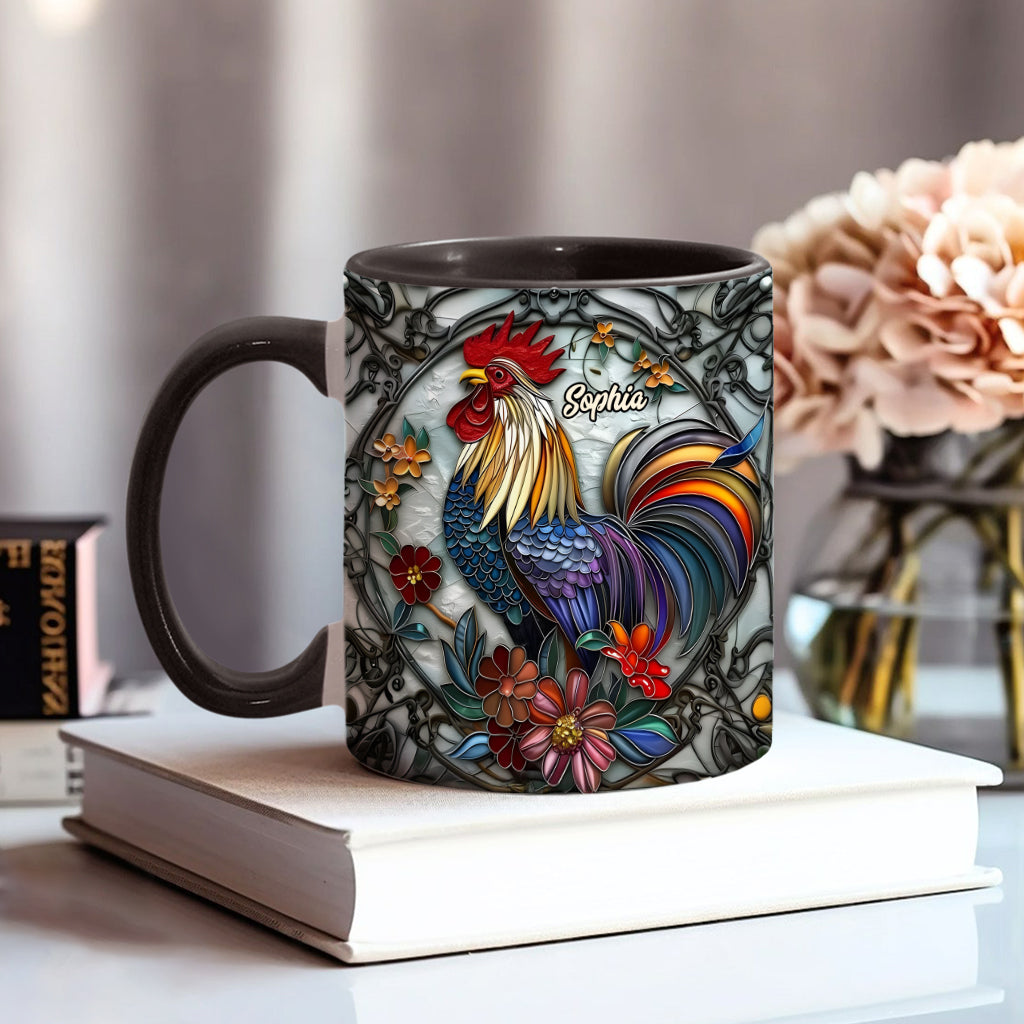 Cooler Hahn – Personalisierte Tasse mit Hühnermotiv
