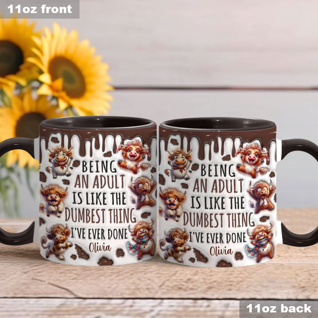 Erwachsensein ist das Dümmste überhaupt – personalisierte Tasse