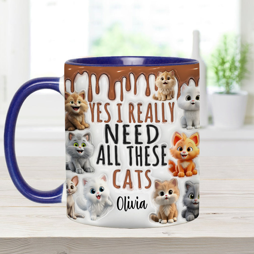 Ja, ich brauche wirklich all diese Katzen/Hunde – personalisierte Tasse mit Katzenmotiv