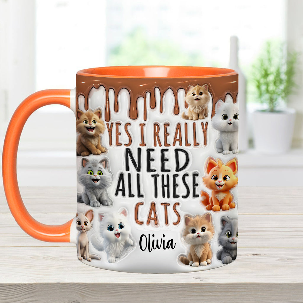 Ja, ich brauche wirklich all diese Katzen/Hunde – personalisierte Tasse mit Katzenmotiv