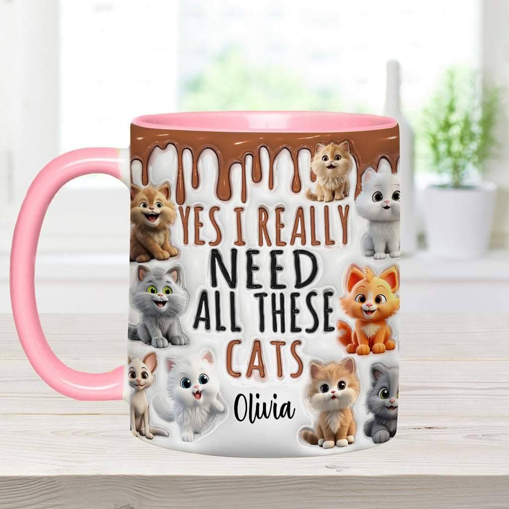 Ja, ich brauche wirklich all diese Katzen/Hunde – personalisierte Tasse mit Katzenmotiv