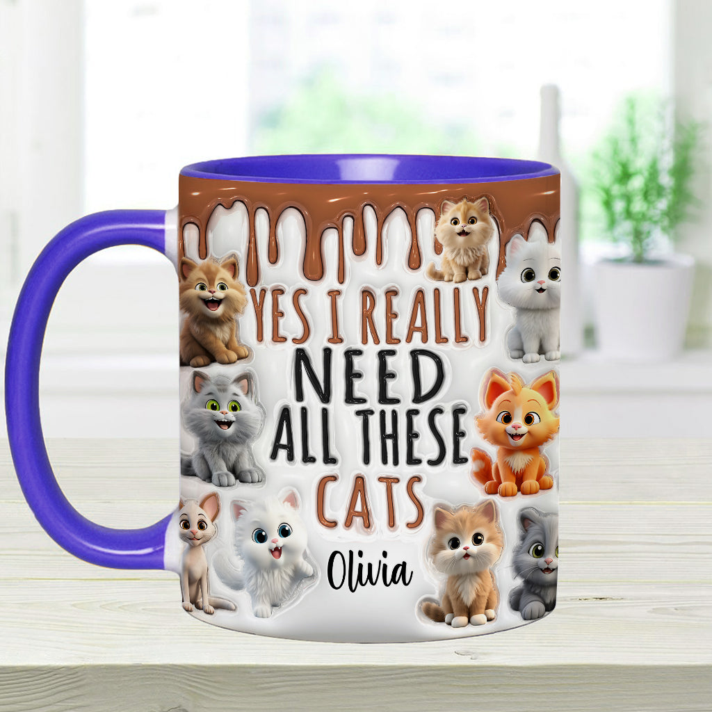 Ja, ich brauche wirklich all diese Katzen/Hunde – personalisierte Tasse mit Katzenmotiv