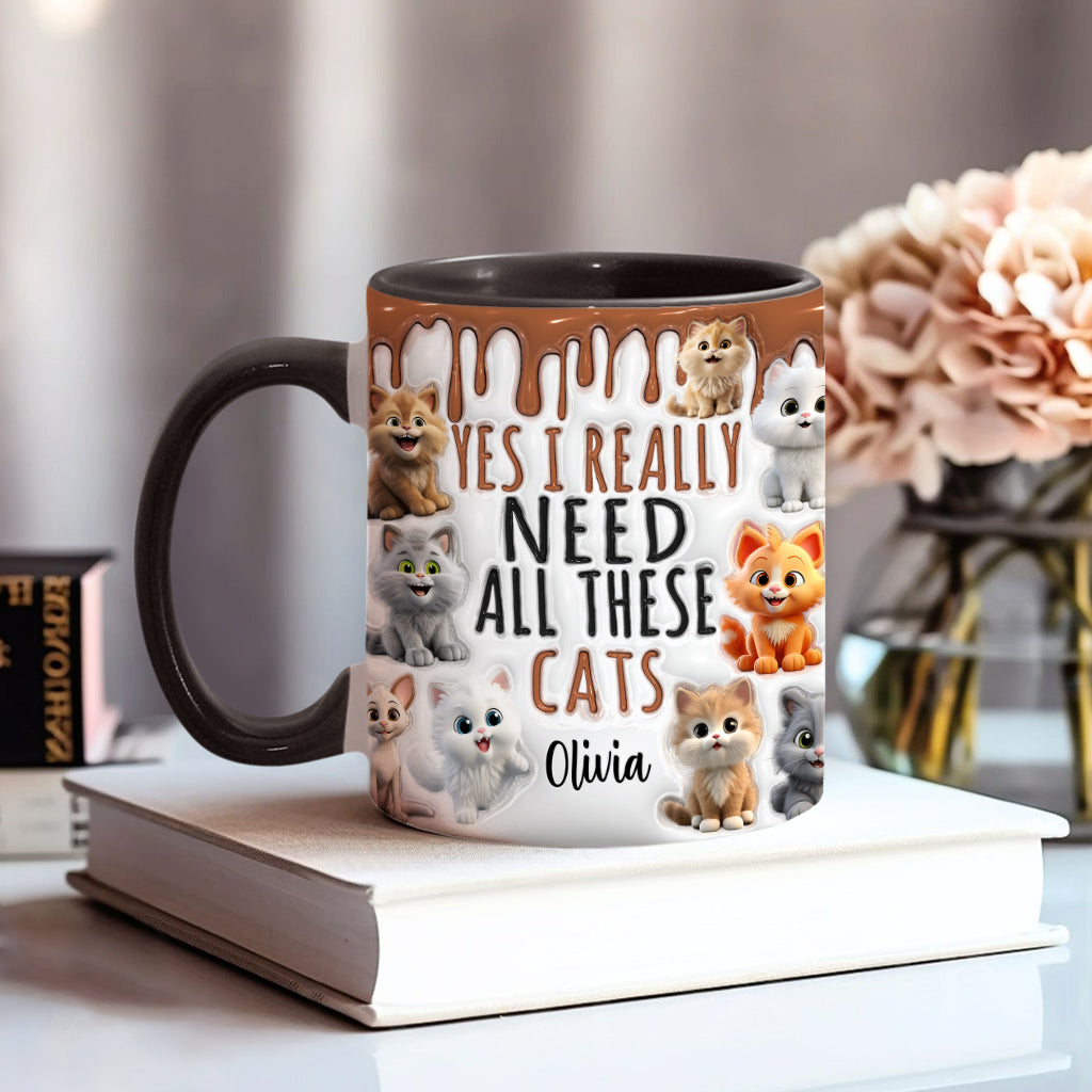 Ja, ich brauche wirklich all diese Katzen/Hunde – personalisierte Tasse mit Katzenmotiv