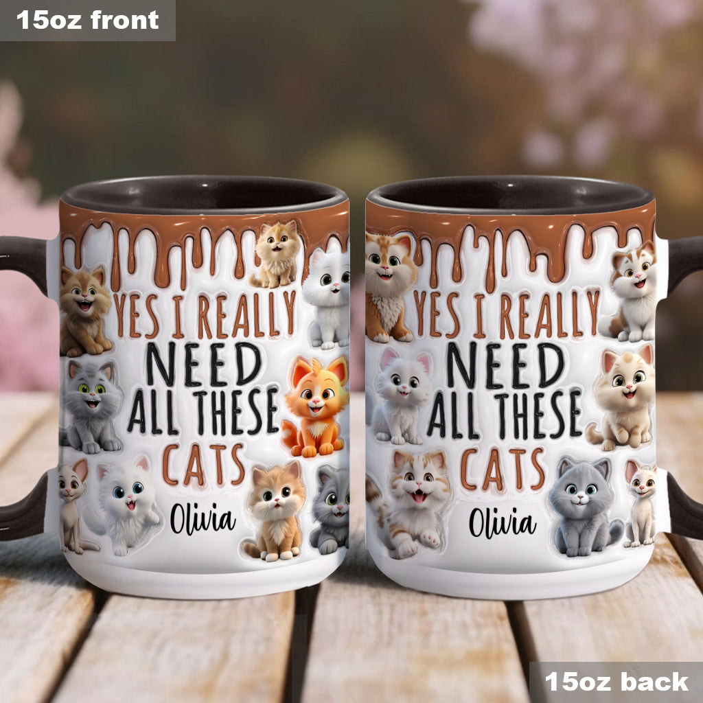 Ja, ich brauche wirklich all diese Katzen/Hunde – personalisierte Tasse mit Katzenmotiv