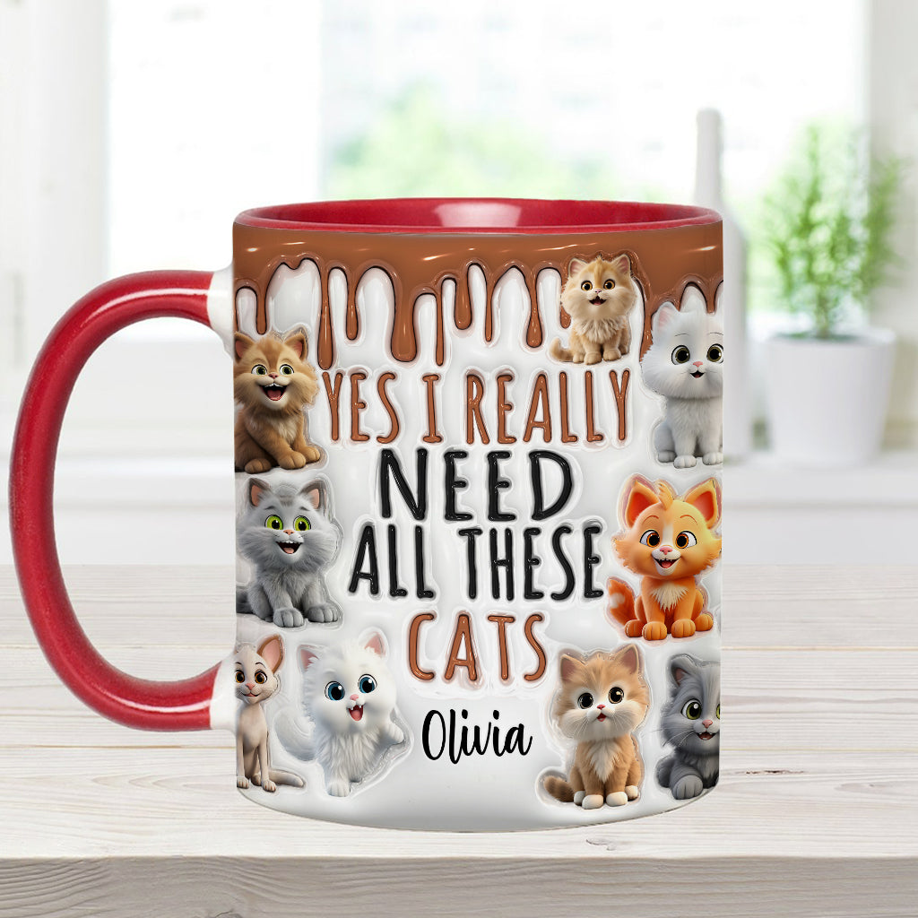 Ja, ich brauche wirklich all diese Katzen/Hunde – personalisierte Tasse mit Katzenmotiv