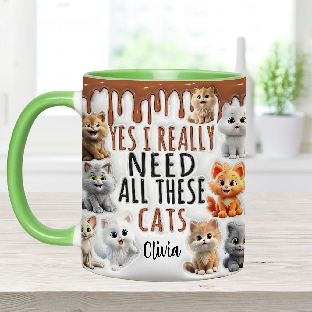 Ja, ich brauche wirklich all diese Katzen/Hunde – personalisierte Tasse mit Katzenmotiv