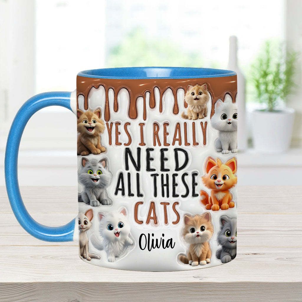 Ja, ich brauche wirklich all diese Katzen/Hunde – personalisierte Tasse mit Katzenmotiv