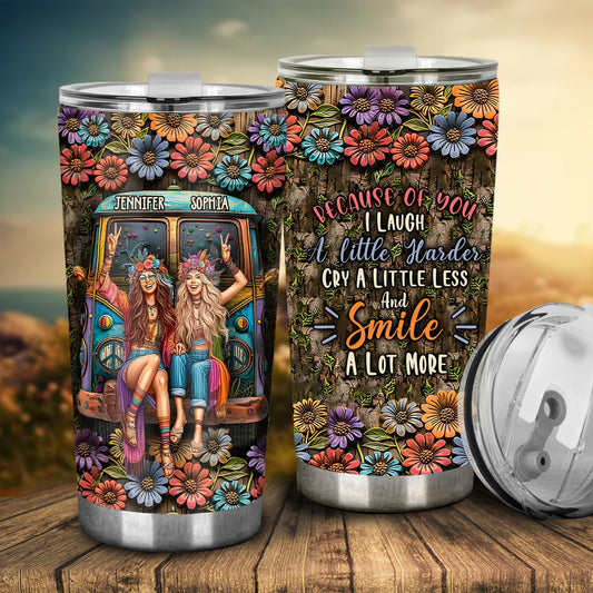 Weil du mich ein bisschen lauter lachen lässt – personalisierter Hippie-Becher