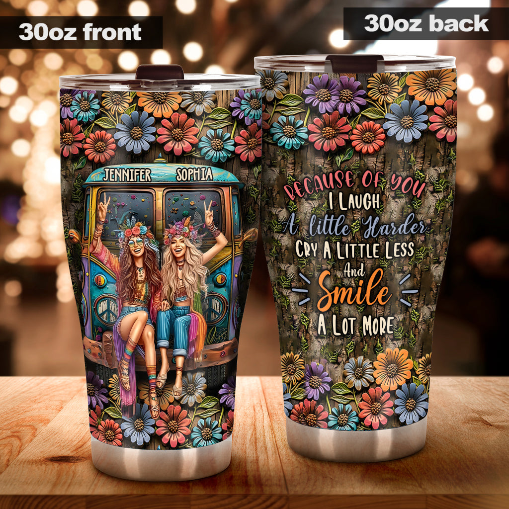 Weil du mich ein bisschen lauter lachen lässt – personalisierter Hippie-Becher