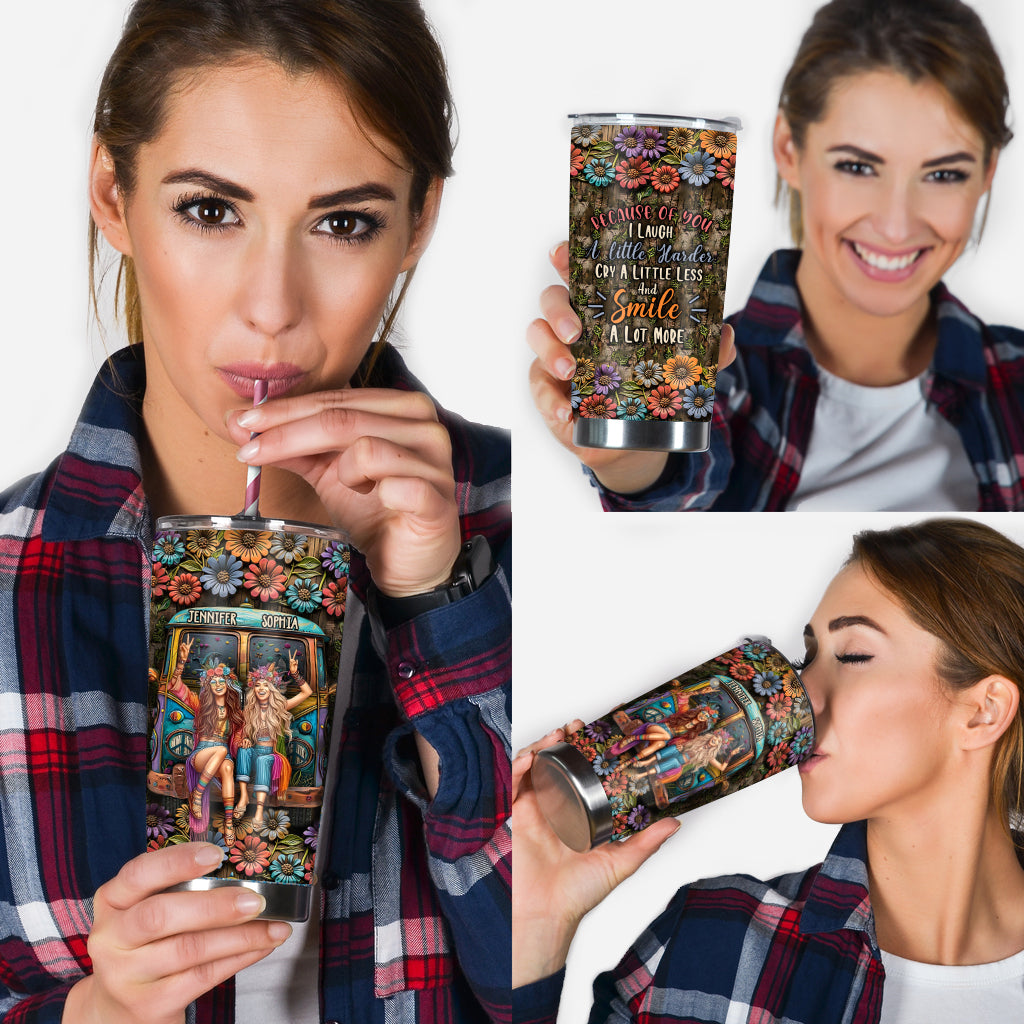 Weil du mich ein bisschen lauter lachen lässt – personalisierter Hippie-Becher
