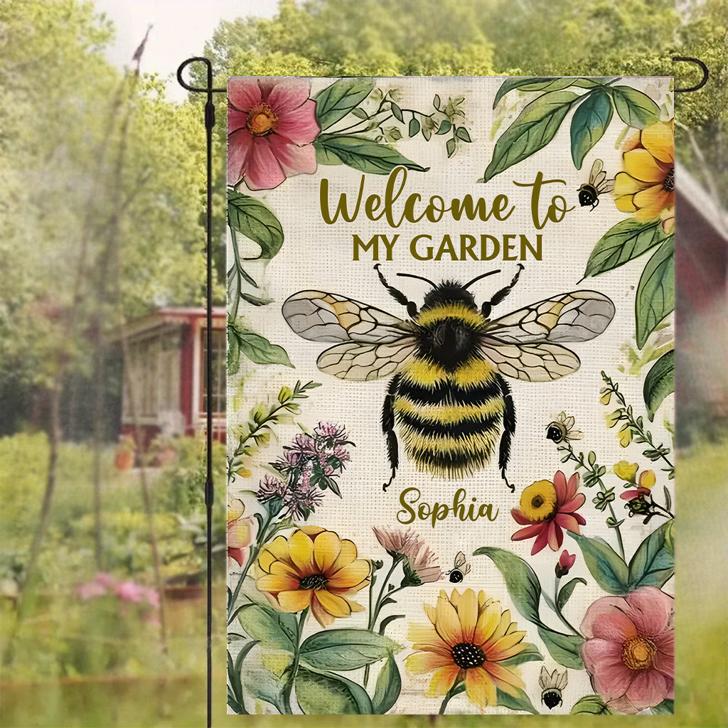 Willkommen in meinem Garten – Personalisierte Gartenflagge
