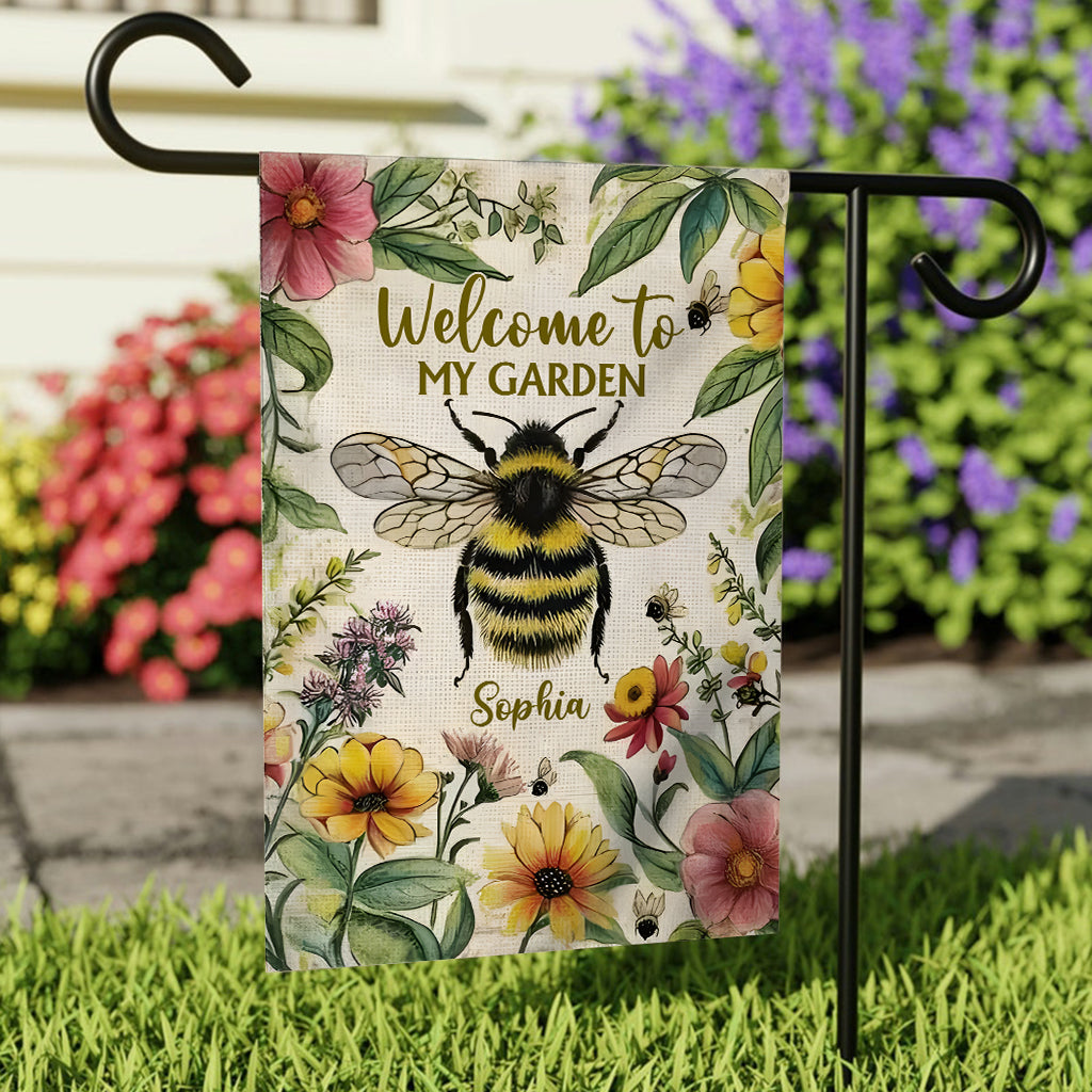 Willkommen in meinem Garten – Personalisierte Gartenflagge