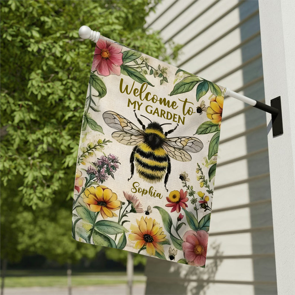 Willkommen in meinem Garten – Personalisierte Gartenflagge