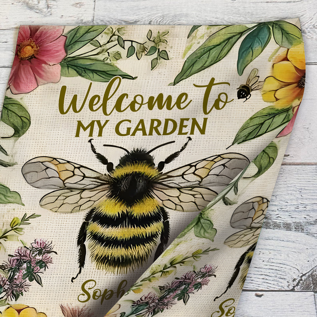 Willkommen in meinem Garten – Personalisierte Gartenflagge