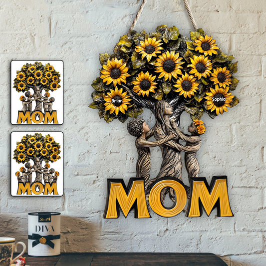 Best Mom Ever - Personalized Mother Custom Shaped Wood Sign